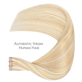 Wennalife Tape in Hair Extensions styled on a model