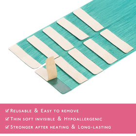 Wennalife Tape In Hair Extensions Teal Green back view