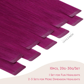 Wennalife Tape in Hair Extensions Violet 26 inch length