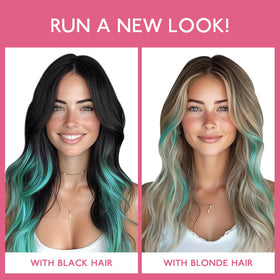 Wennalife Teal Green Clip-in Hair Extensions length comparison