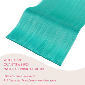 Wennalife Teal Green hair extensions packaging