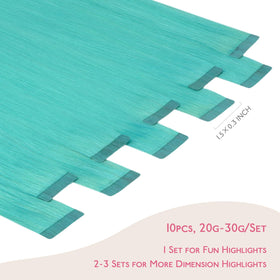 Wennalife Teal Green Tape In Hair Extensions packaging