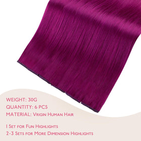 Wennalife Violet Clip-In Hair Extensions 22 Inch showing clip