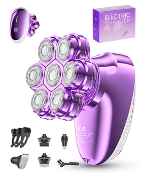WEQOEE 5-in-1 Electric Razor for Women in purple front view