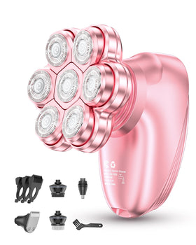 WEQOEE 5-in-1 Electric Razor front view in pink