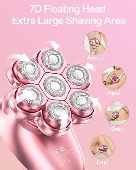 WEQOEE 5-in-1 Electric Razor with attachments laid out