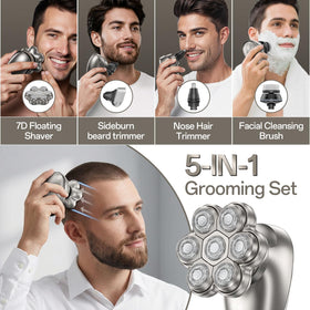 WEQOEE Electric Head Shaver 7D close-up of blades