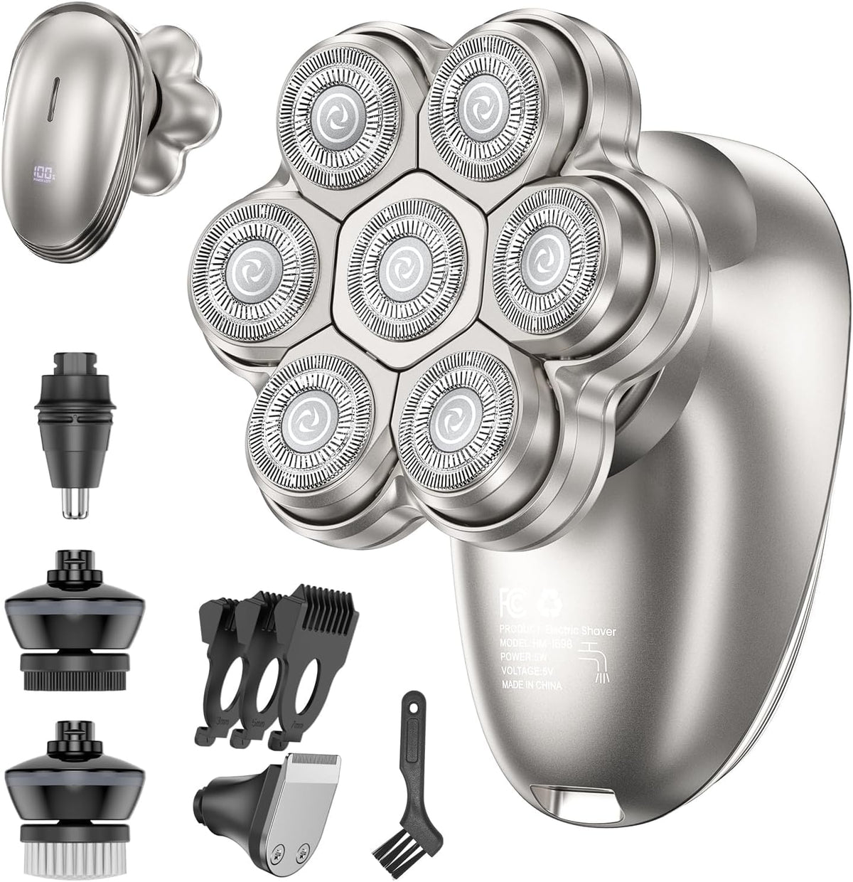 WEQOEE Electric Head Shaver 7D front view