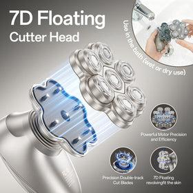 WEQOEE Electric Head Shaver 7D grooming kit accessories