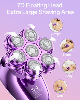 WEQOEE electric shaver with multiple attachments displayed