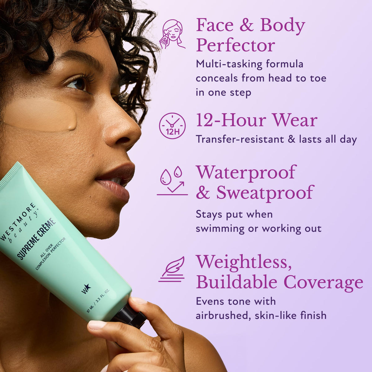Westmore Beauty Crème All-Over Complexion Perfector in Medium, texture close-up