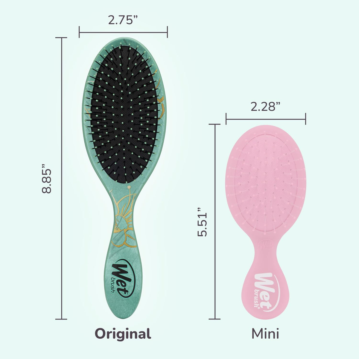 Wet Brush detangler on a bathroom counter