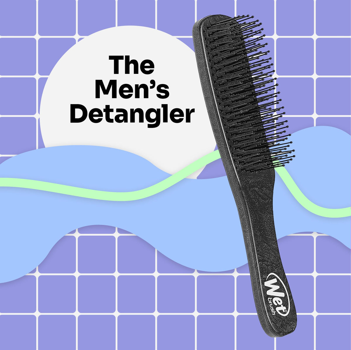 Wet Brush Detangling Hair Brush for Men, black back view