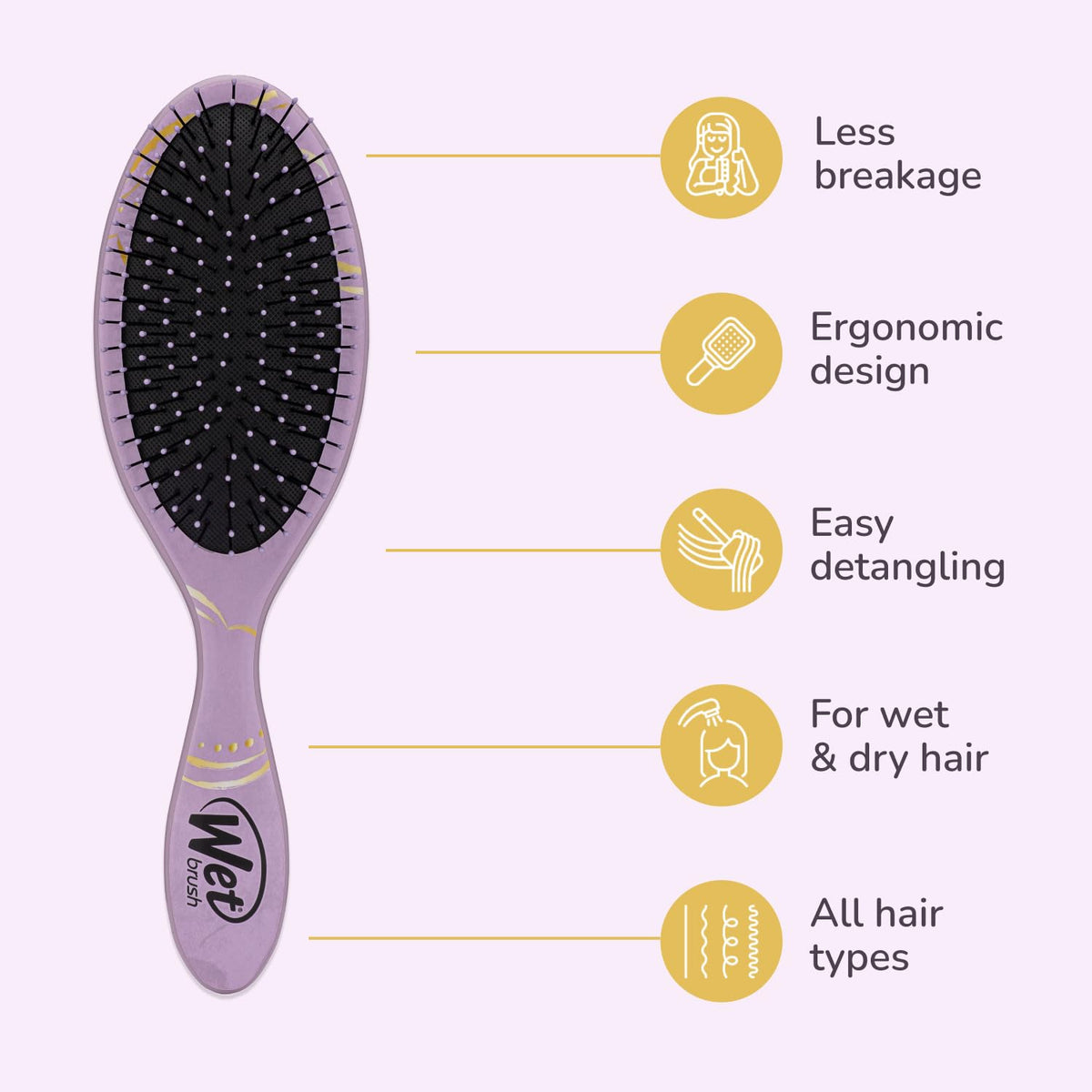 Wet Brush Disney Original Hair Detangler Jasmine side view