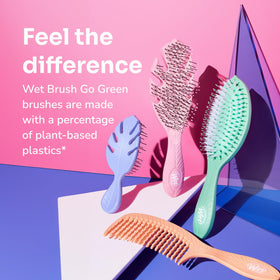 Wet Brush Go Green Curl Detangler with plant-based material label