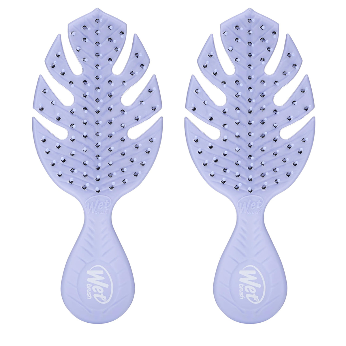 Wet Brush Go Green Mini Detangler front view in purple
