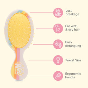Wet Brush Mini Detangler back view with packaging