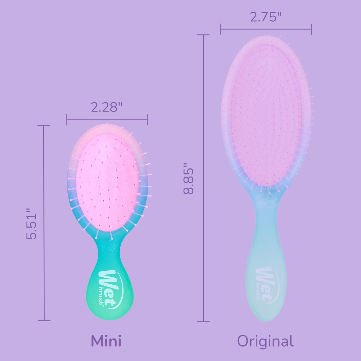 Wet Brush Mini Detangler Electric Sky Purple packaging
