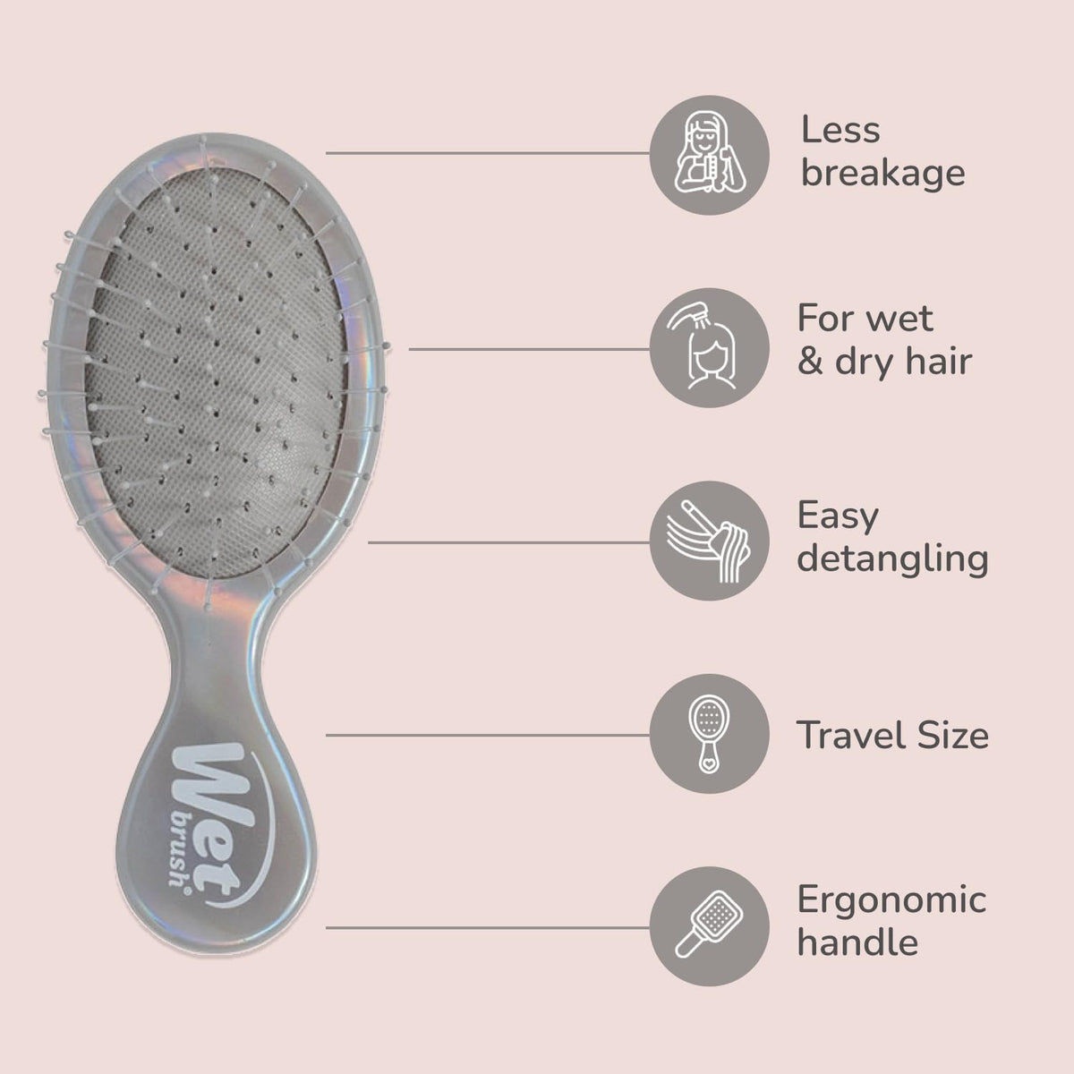 Wet Brush Mini Detangler Hair Brush in packaging