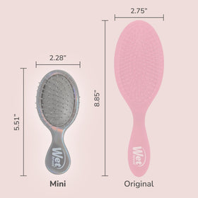 Wet Brush Mini Detangler Hair Brush on a bathroom counter