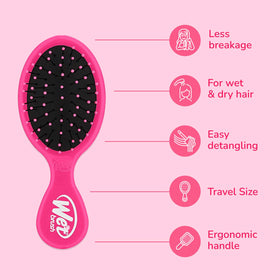 Wet Brush Mini Detangler pink model side view