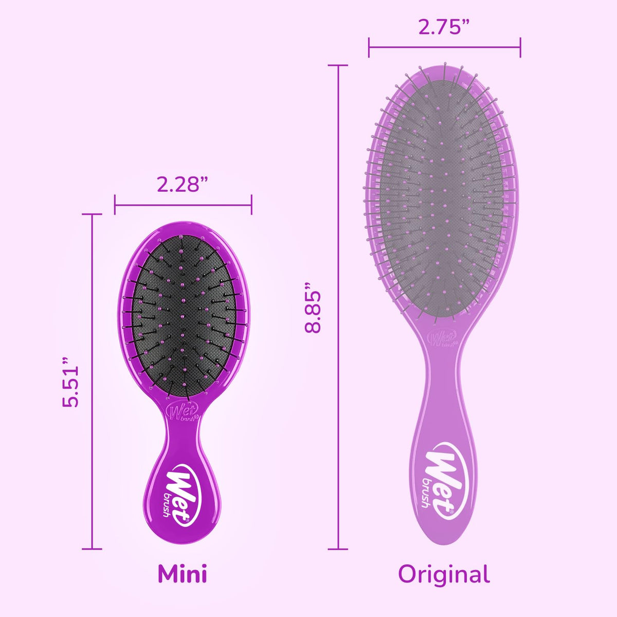 Wet Brush Mini Detangler purple model back view