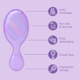 Wet Brush Mini Detangler side view with packaging