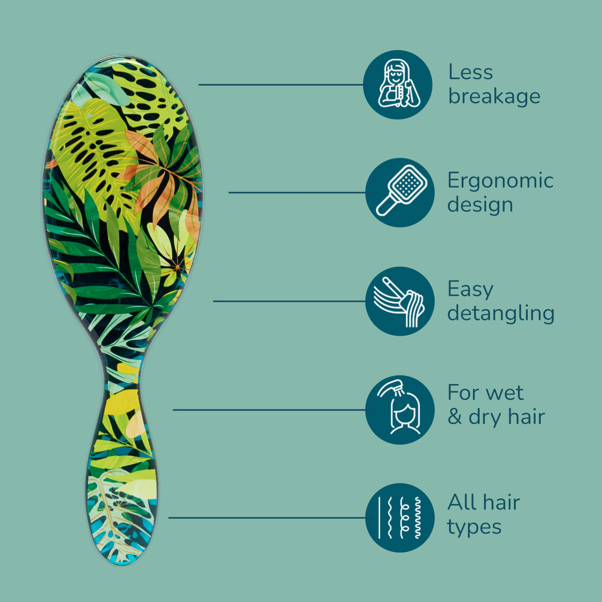 Wet Brush Original Detangler back view highlighting ergonomic handle