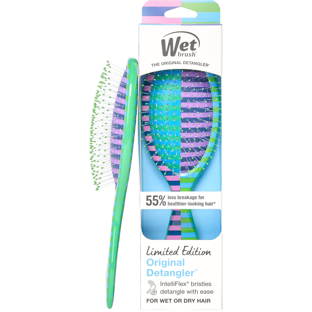 Wet Brush Original Detangler Hair Brush front view in Retro Sport design