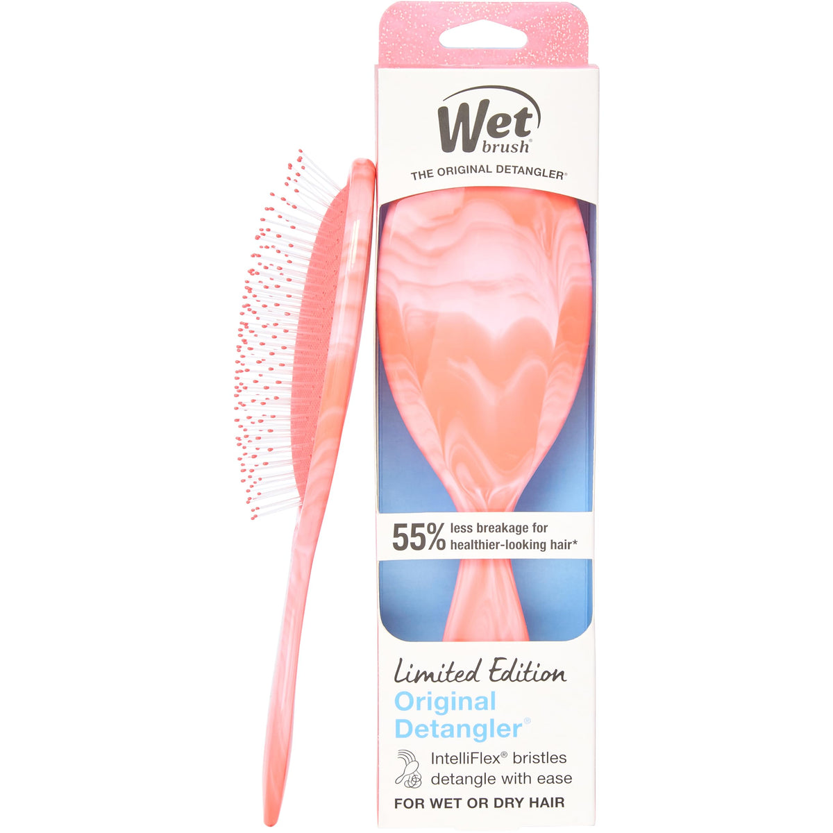 Wet Brush Original Detangler Hair Brush front view in Strawberry design