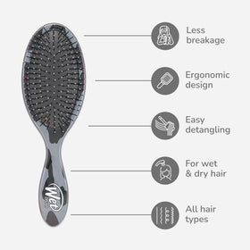Wet Brush Original Detangler Hair Brush Grey Leopard side view