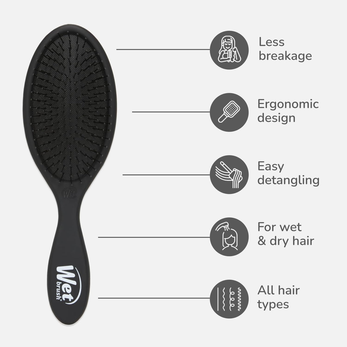 Wet Brush Original Detangler Hair Brush side view