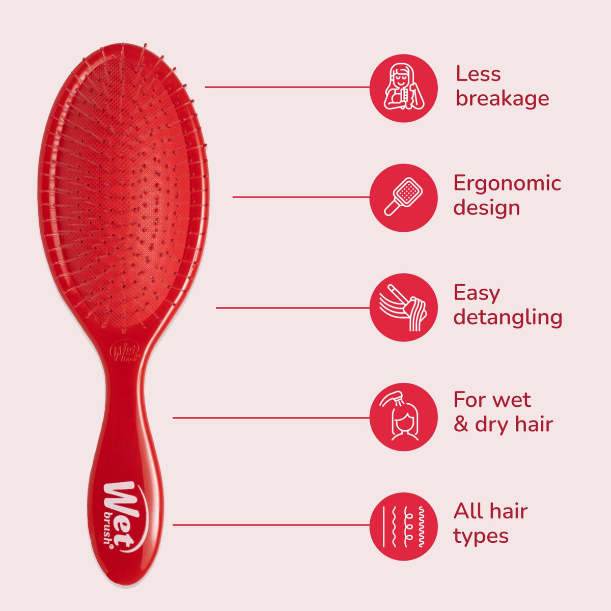 Wet Brush Original Detangler Hair Brush side view
