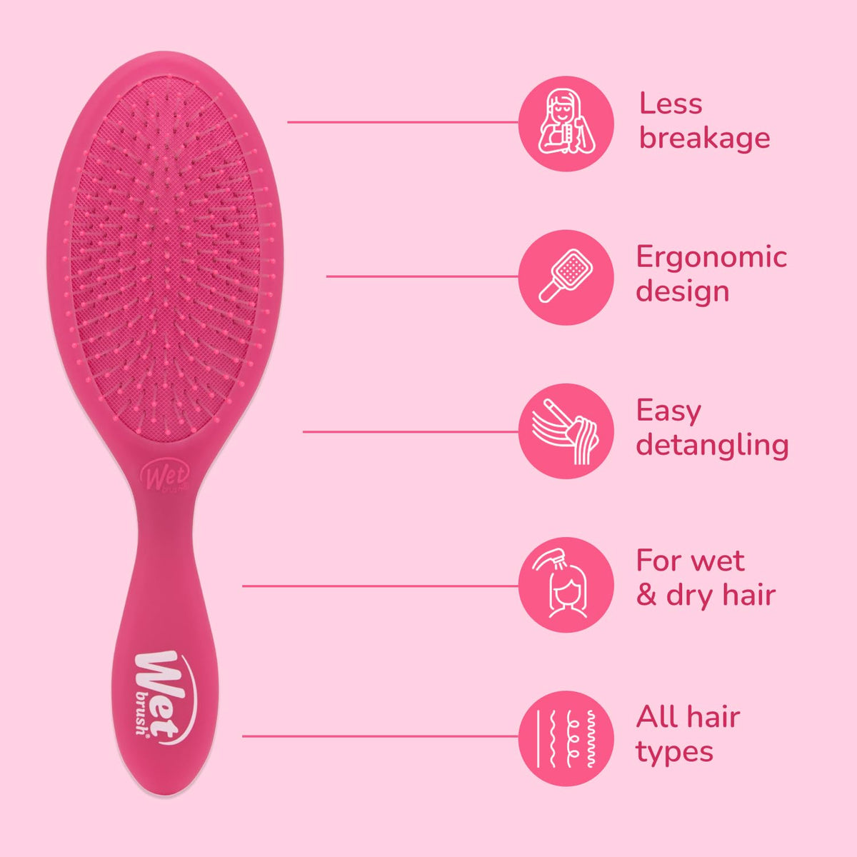 Wet Brush Original Detangler Hair Brush side view