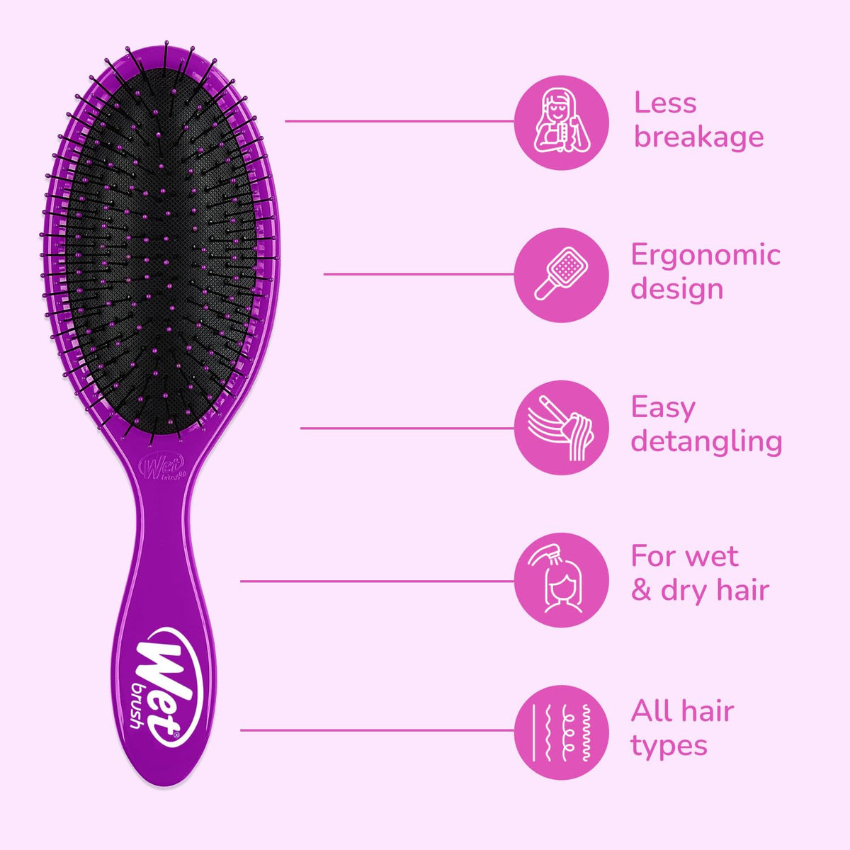 Wet Brush Original Detangler Hair Brush side view