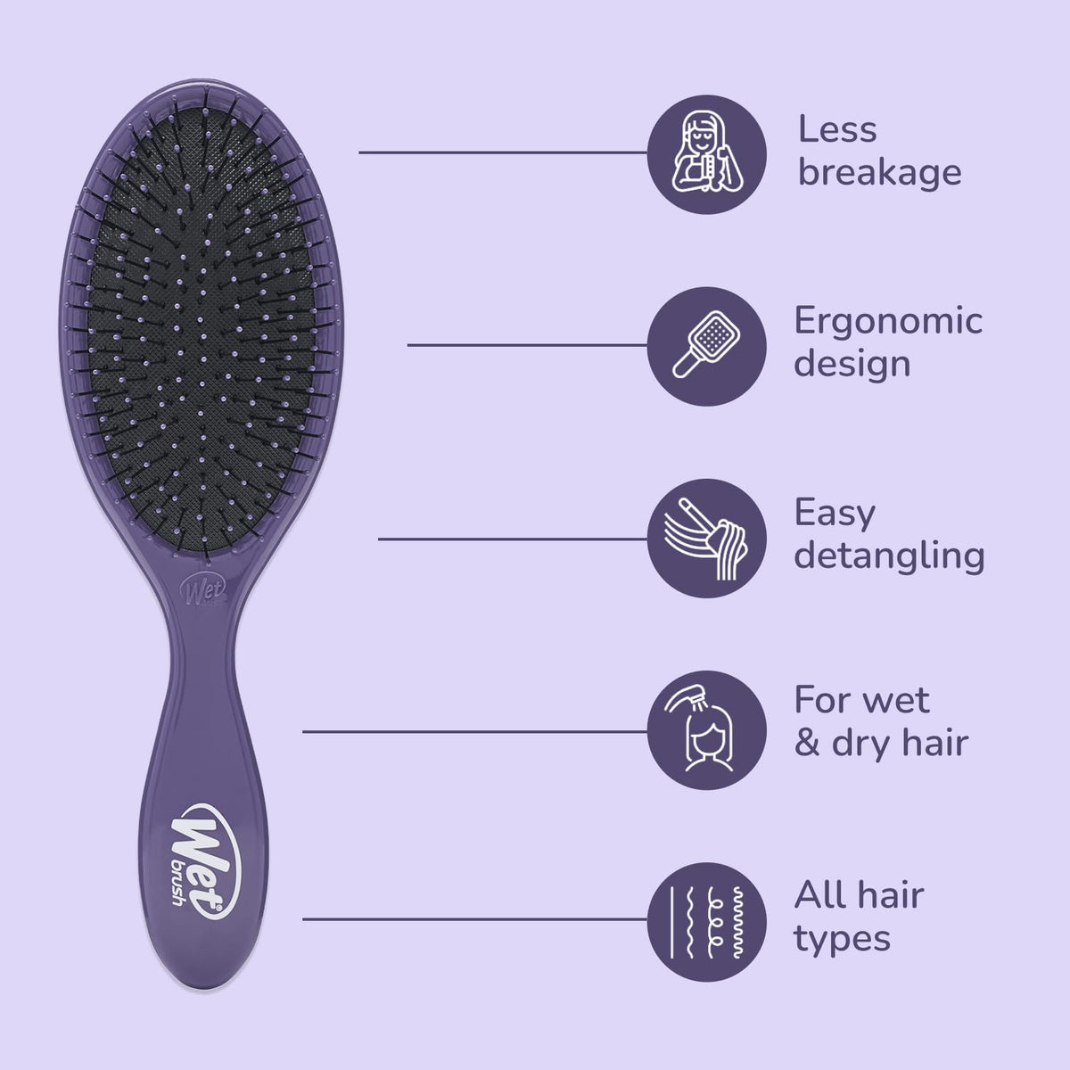 Wet Brush Original Detangler Hair Brush side view
