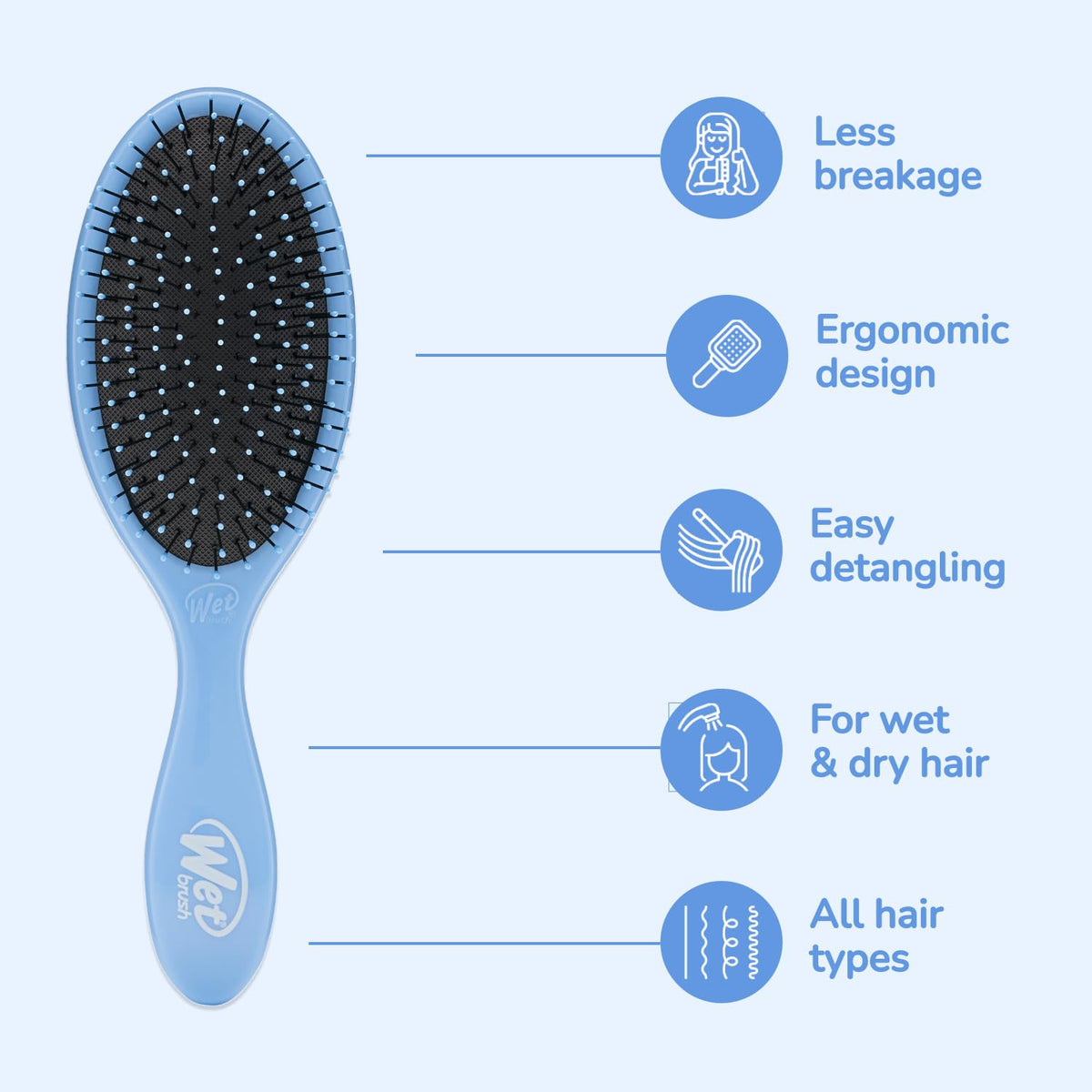 Wet Brush Original Detangler Hair Brush side view