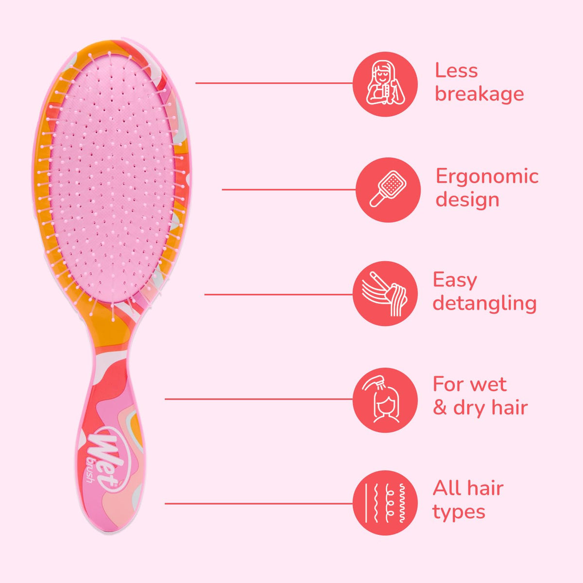 Wet Brush Original Detangler Ice Cream side view