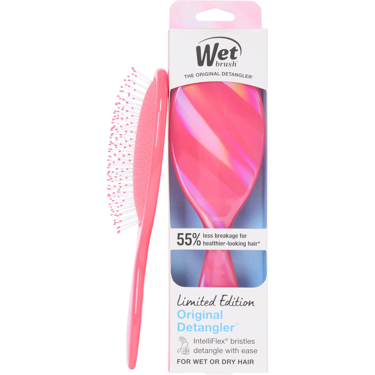 Wet Brush Original Detangler in Prismatic Glow Pink front view
