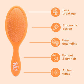 Wet Brush Original Detangler Orange Crush bristles close-up