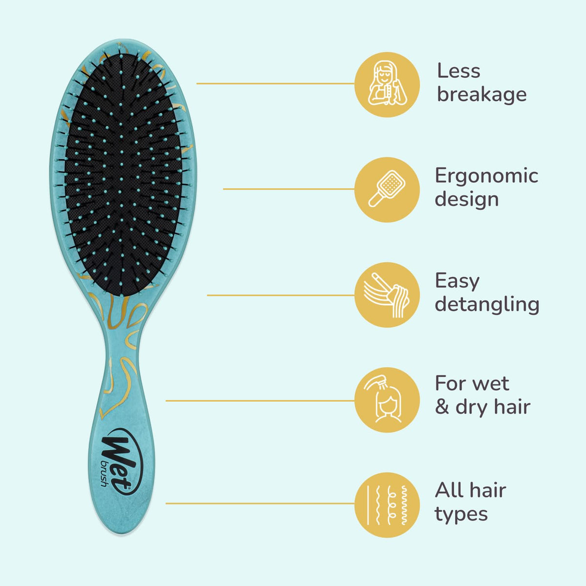 Wet Brush Original Hair Detangler Moana bristle close-up