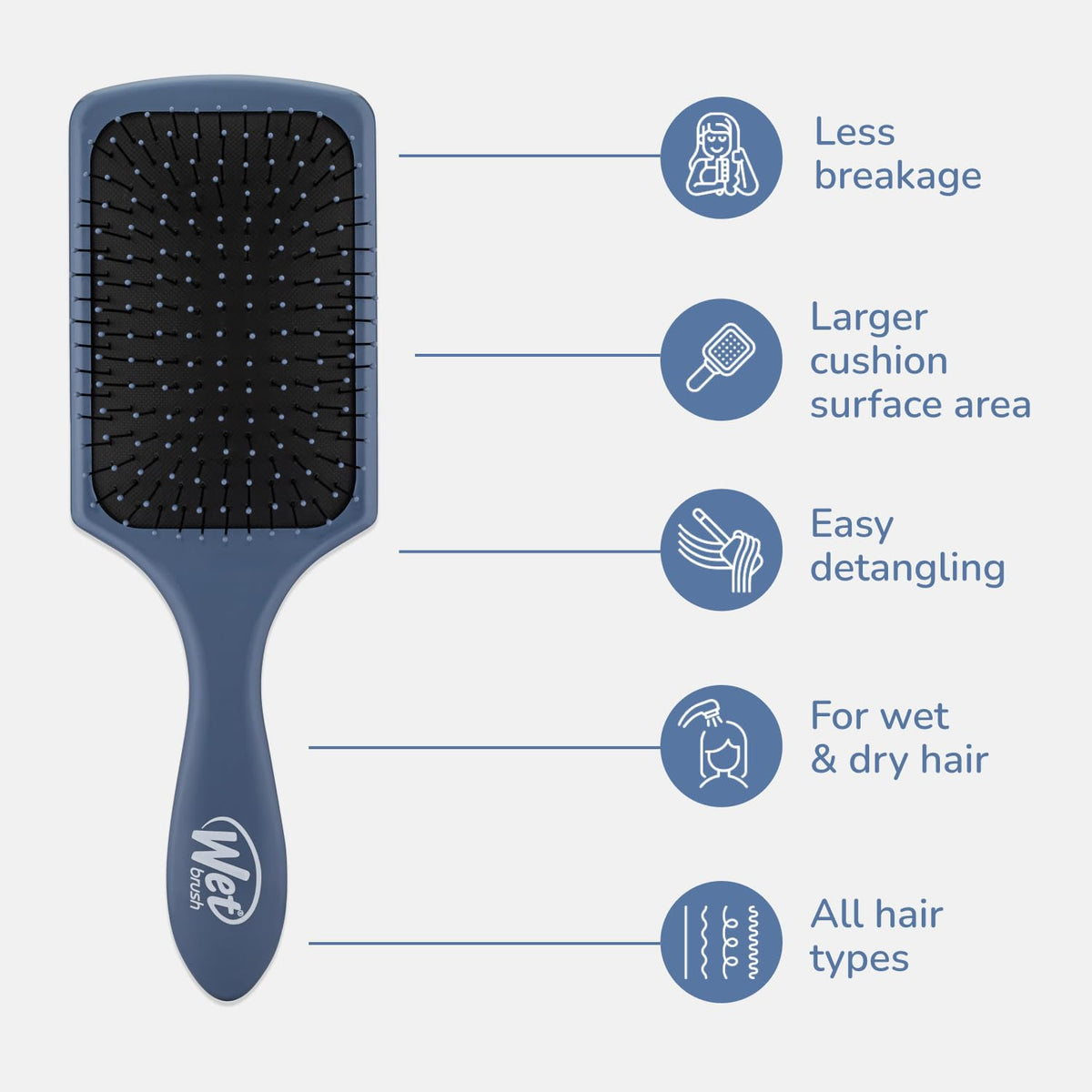 Wet Brush Paddle Detangler AquaVent design showing drainage
