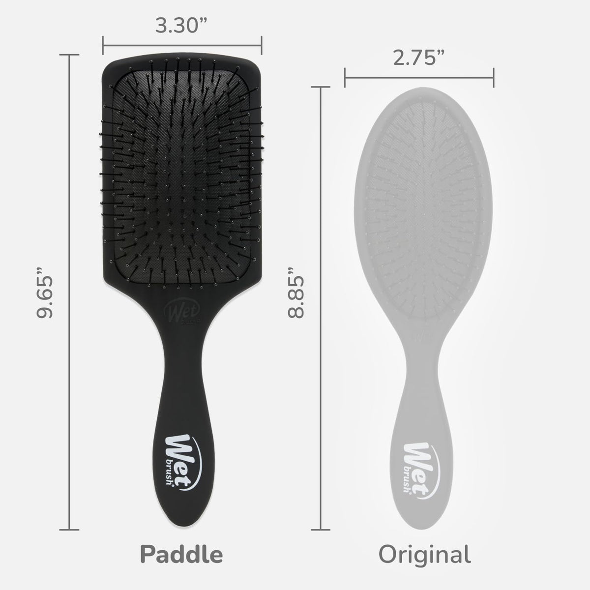 Wet Brush Paddle Detangler demonstrating use on wet hair