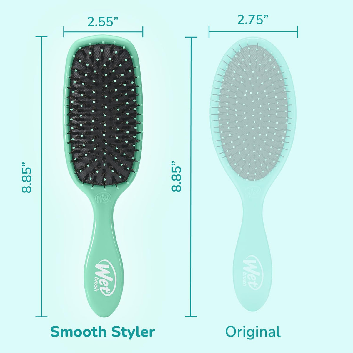 Wet Brush Shine support in aqua colour on a white background