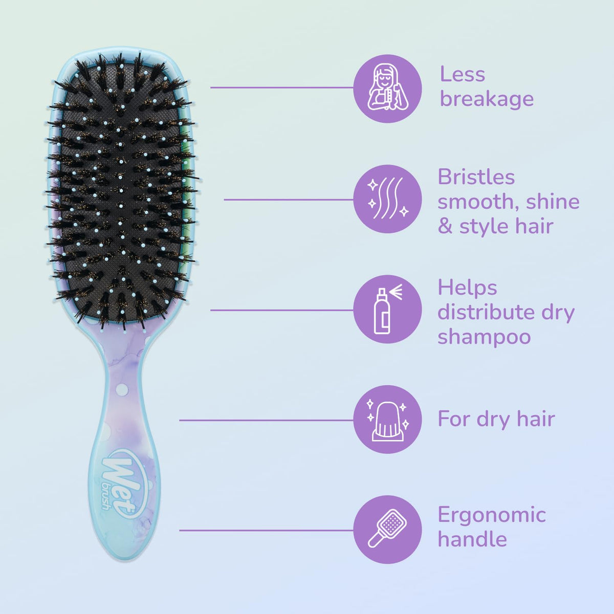Wet Brush Shine support Paddle Brush showing IntelliFlex bristles