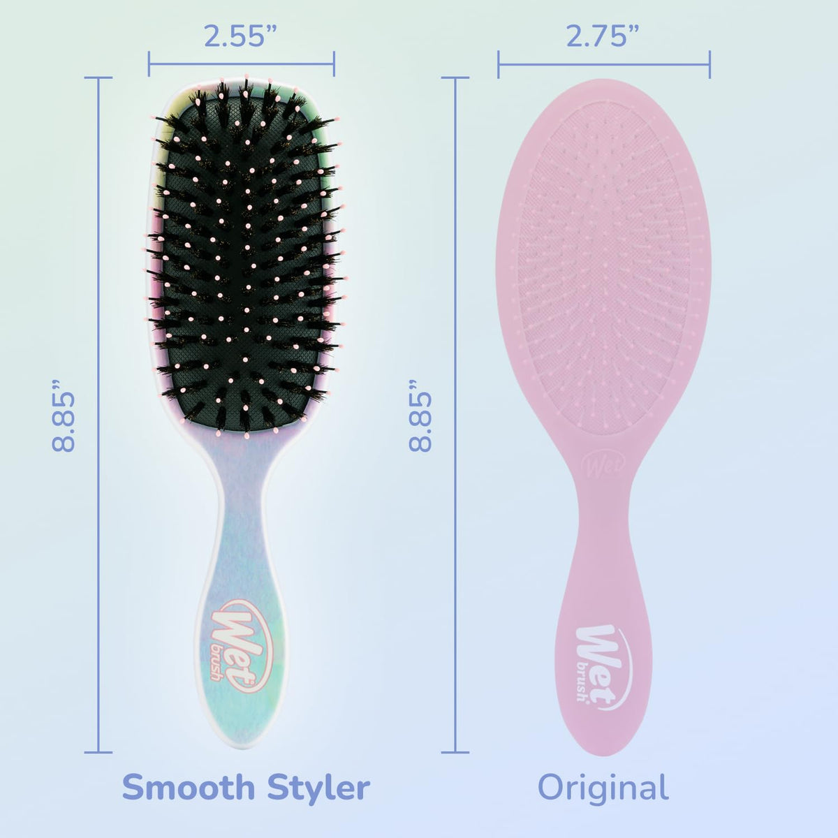 Wet Brush Shine support Paddle Hair Detangler Brush in use on curly hair