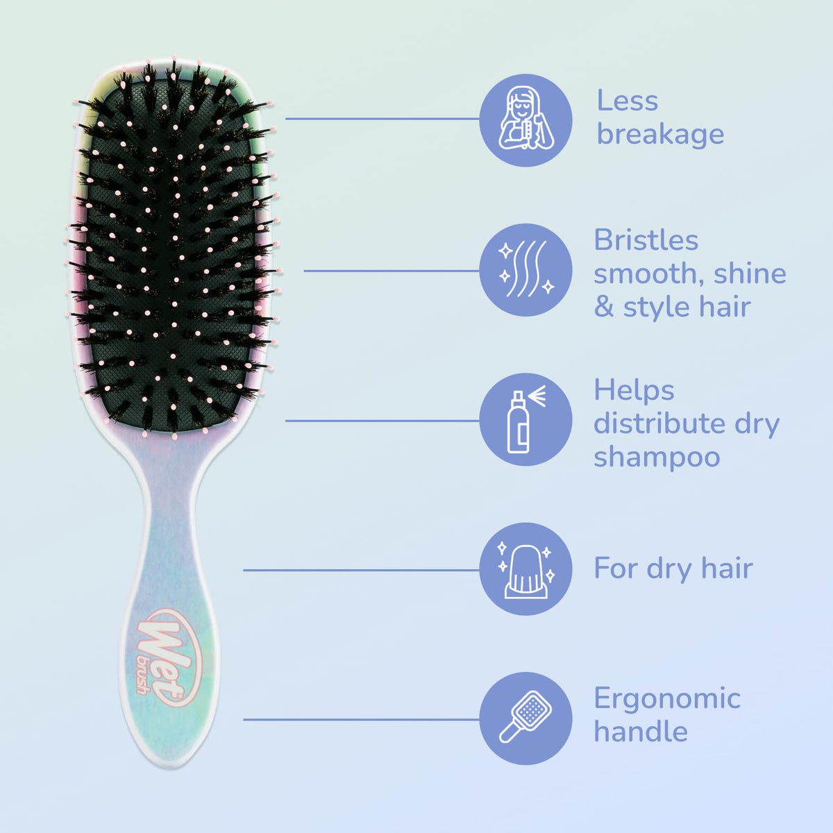 Wet Brush Shine support Paddle Hair Detangler Brush with argan oil infusion
