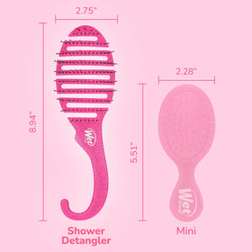 Wet Brush Shower Detangler in use on wet hair