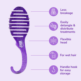 Wet Brush Shower Detangler with shower hook handle