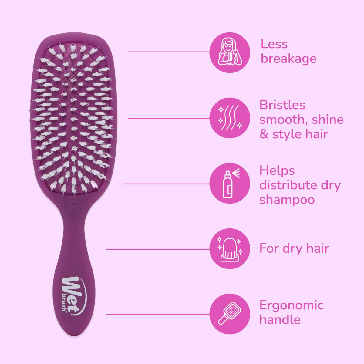 Wet Brush Smooth Styler Hair Brush side view